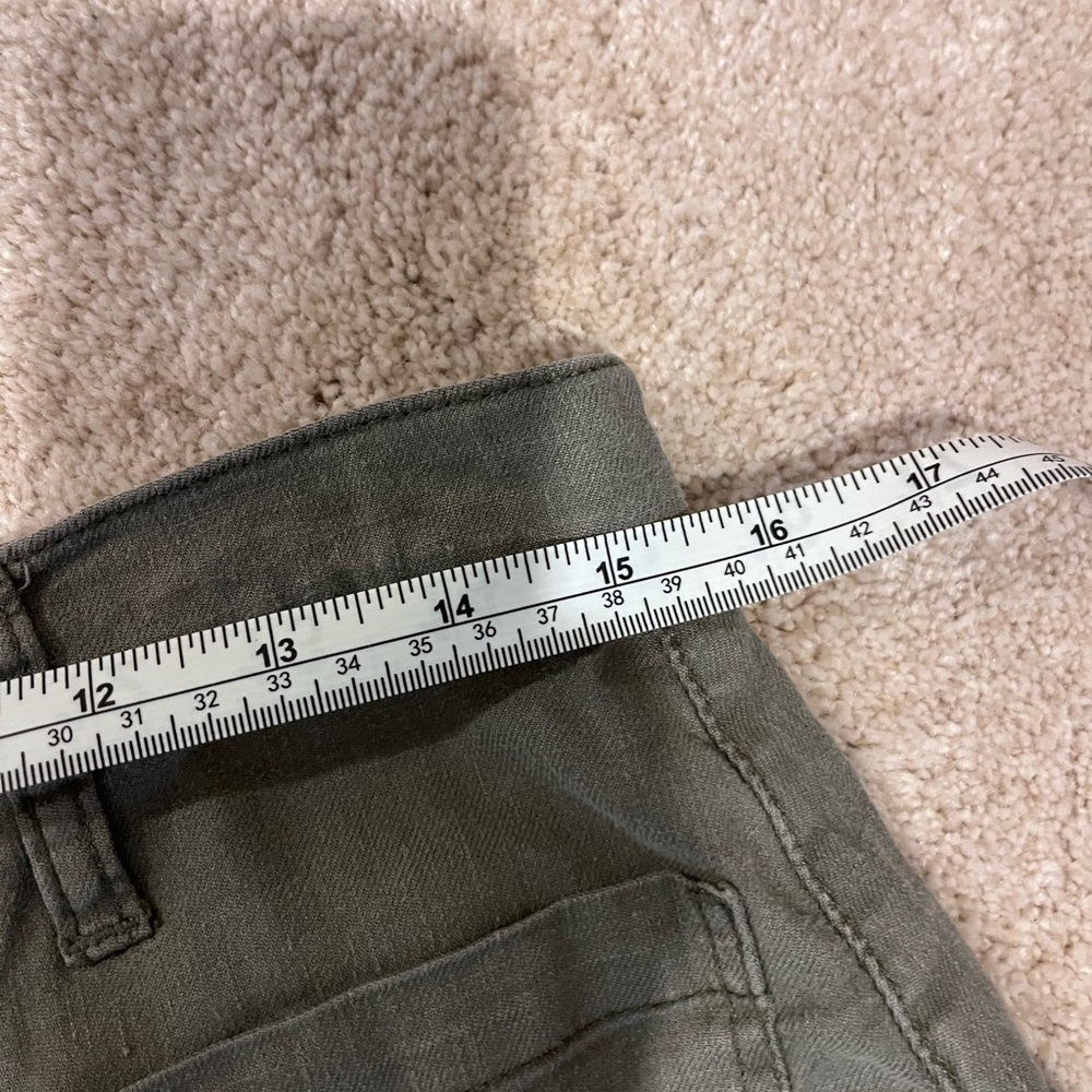 Evereve Moss Green Linen Wide Leg Cropped Pants - Picture 6 of 8